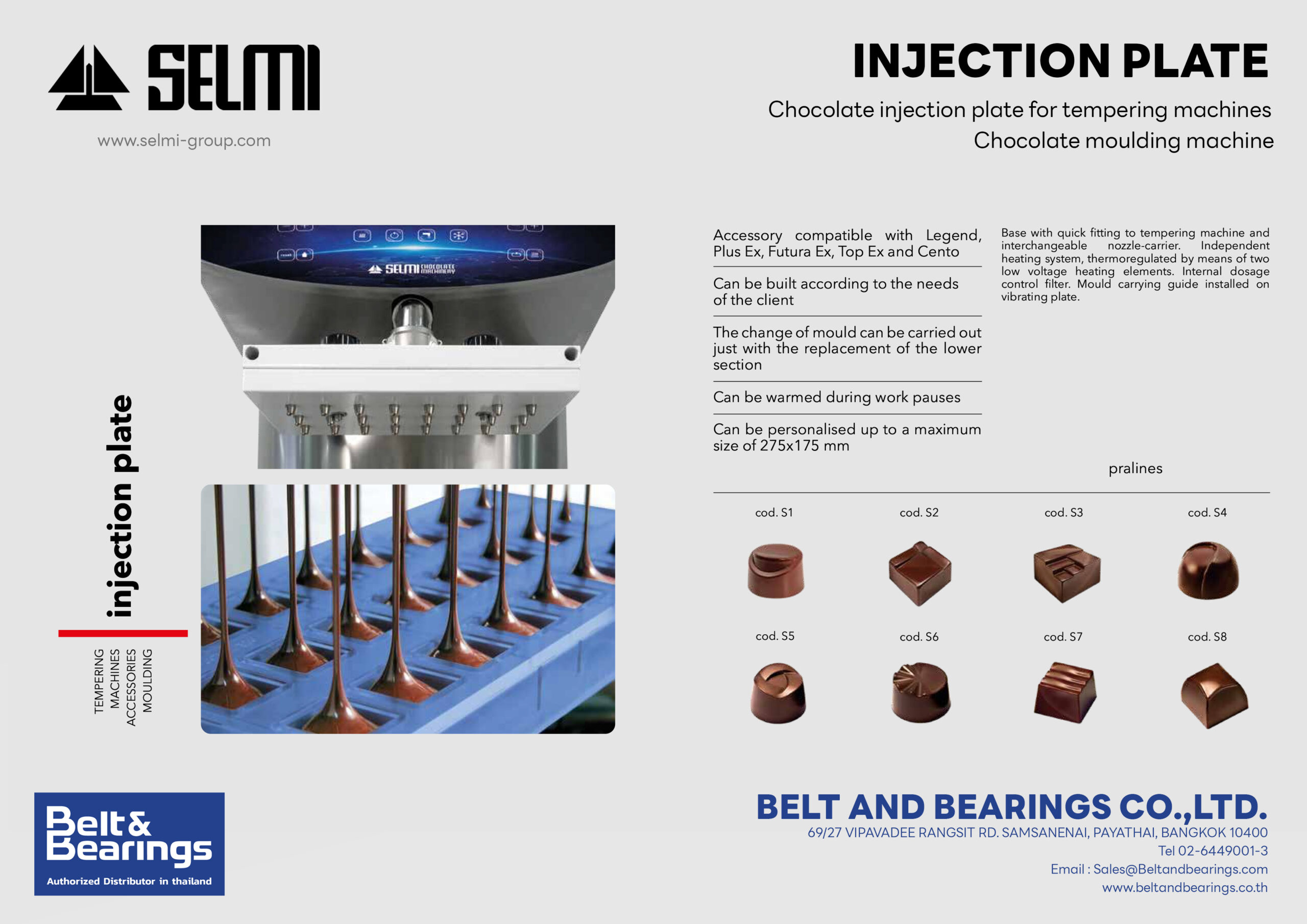 Injection Plate ชุดหัวฉีดเติมช็อกโกแลตลงแม่พิมพ์ - Image 5