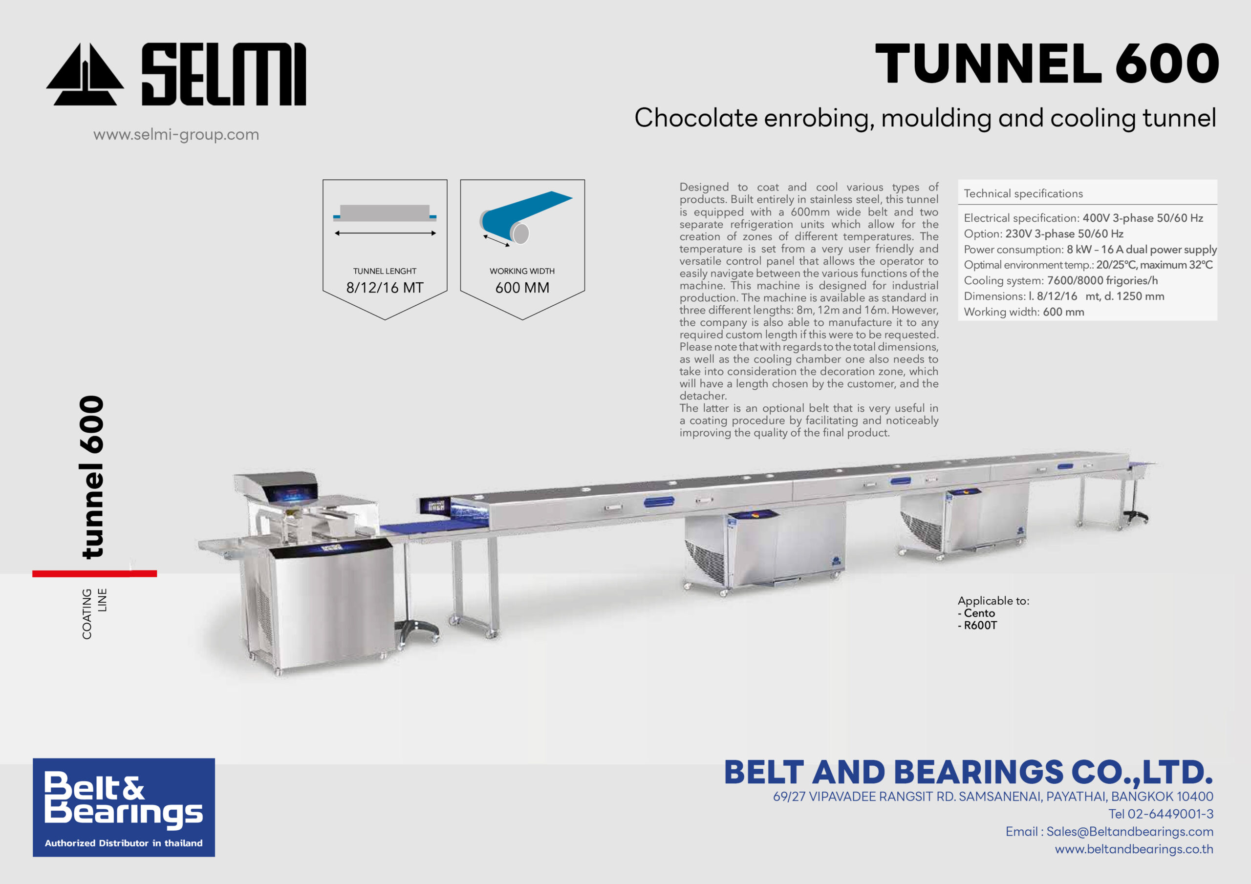 เครื่องเคลือบ ขึ้นรูป และอุโมงค์ทำความเย็นช็อกโกแลต Tunnel 600 - Image 5
